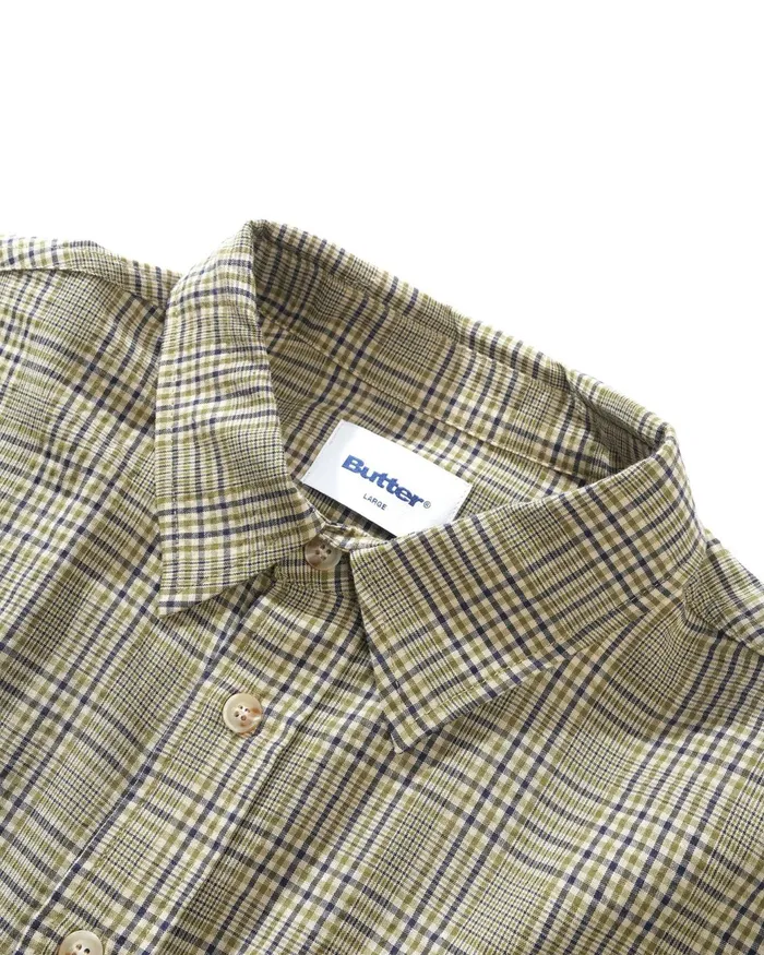 Butter Goods Shirts Men Equipt Plaid Shirt Olive Butter Goods Shirts Men Equipt Plaid Shirt Olive
