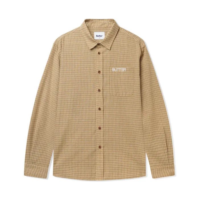 Butter Goods Shirts Men Plaid LS Shirt Wheat