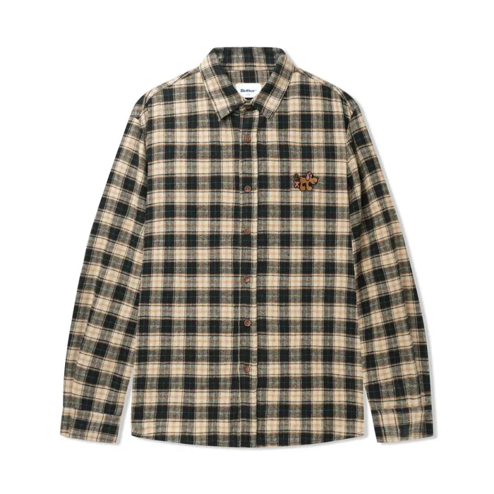Butter Goods Shirts Men Pooch Flannel Shirt Black