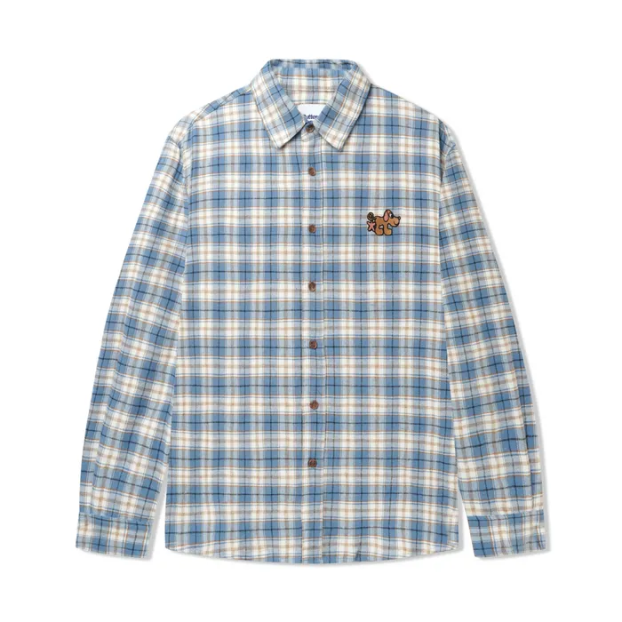 Butter Goods Shirts Men Pooch Flannel Shirt Sky Blue