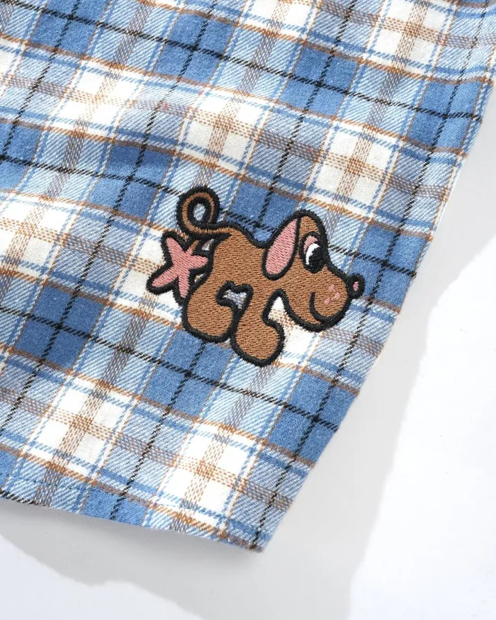 Butter Goods Shirts Men Pooch Flannel Shirt Sky Blue Butter Goods Shirts Men Pooch Flannel Shirt Sky Blue