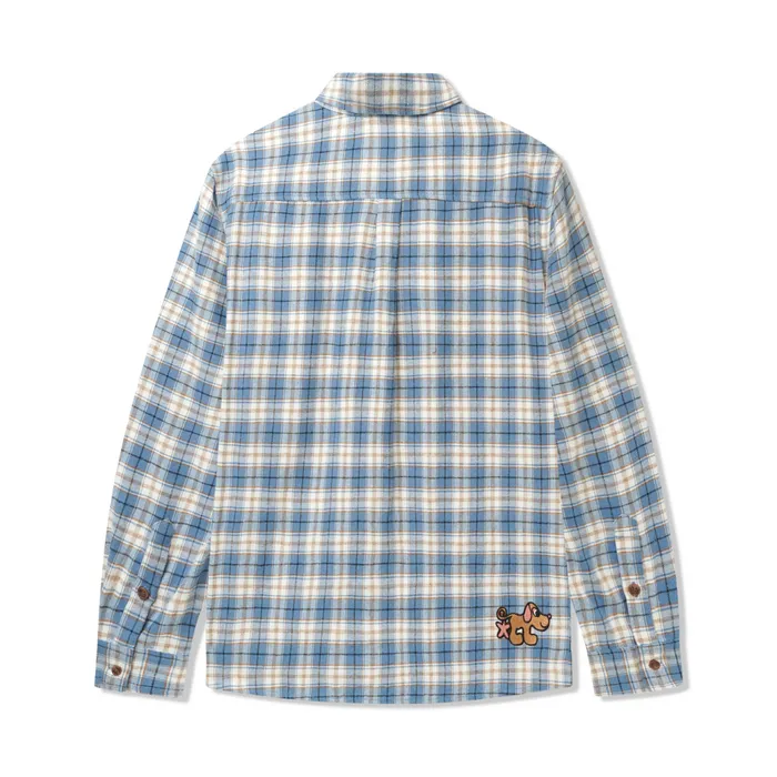 Butter Goods Shirts Men Pooch Flannel Shirt Sky Blue Butter Goods Shirts Men Pooch Flannel Shirt Sky Blue