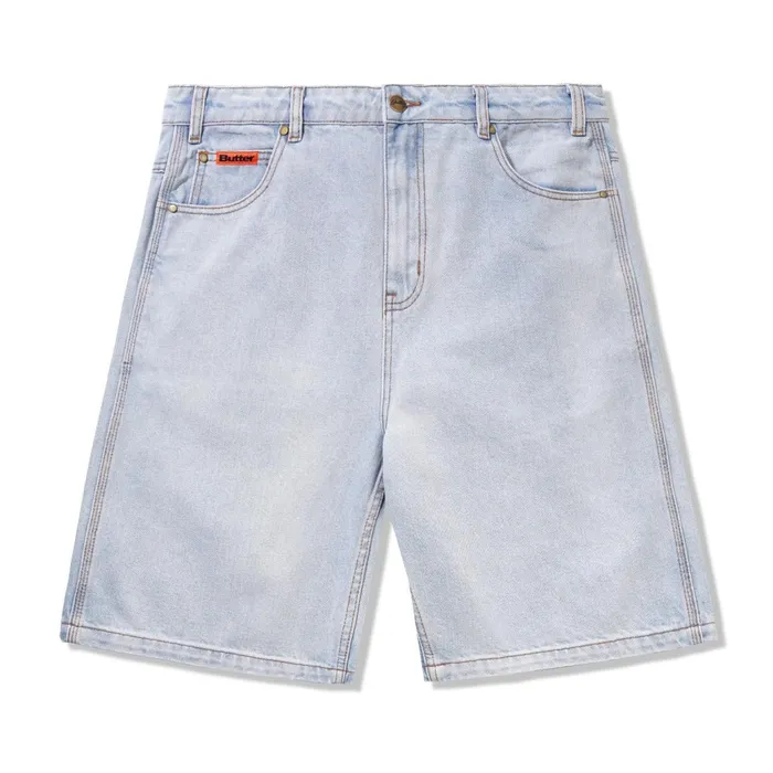 Butter Goods Shorts Men Baggy Denim Shorts Light Blue