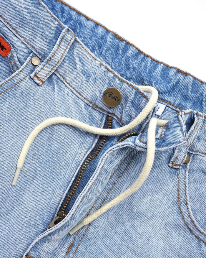 Butter Goods Shorts Men Baggy Denim Shorts Light Blue