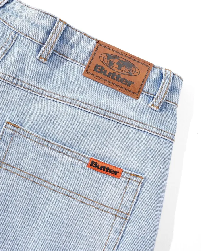 Butter Goods Shorts Men Baggy Denim Shorts Light Blue