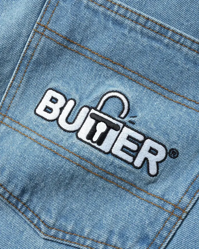 Butter Goods Shorts Men Lock Denim Shorts Light Indigo Butter Goods Shorts Men Lock Denim Shorts Light Indigo