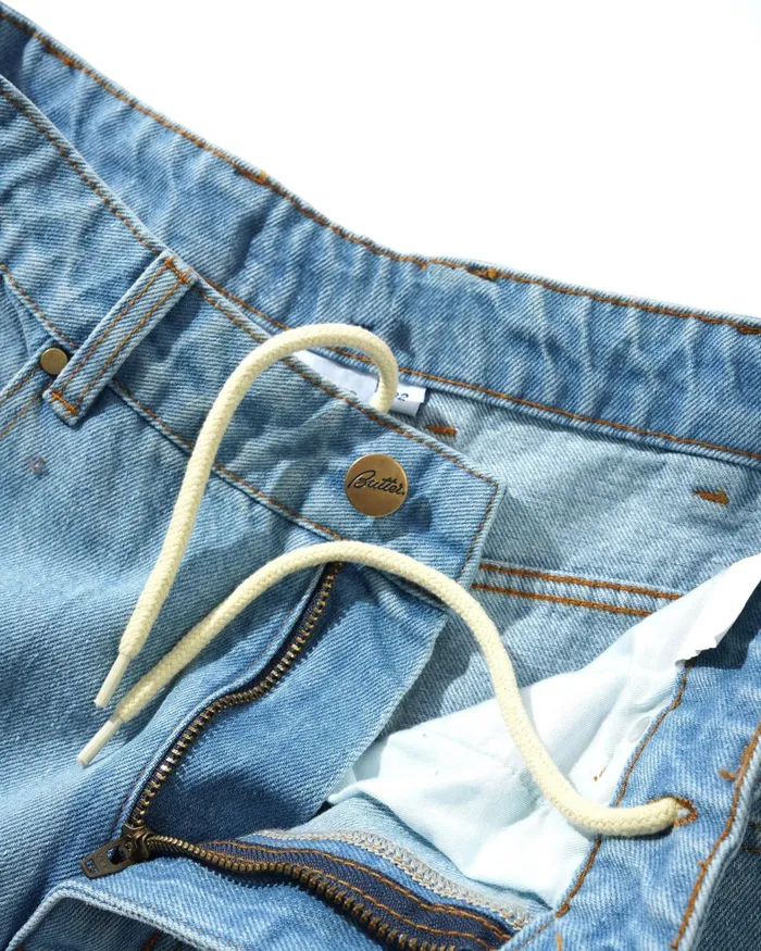 Butter Goods Shorts Men Lock Denim Shorts Light Indigo Butter Goods Shorts Men Lock Denim Shorts Light Indigo
