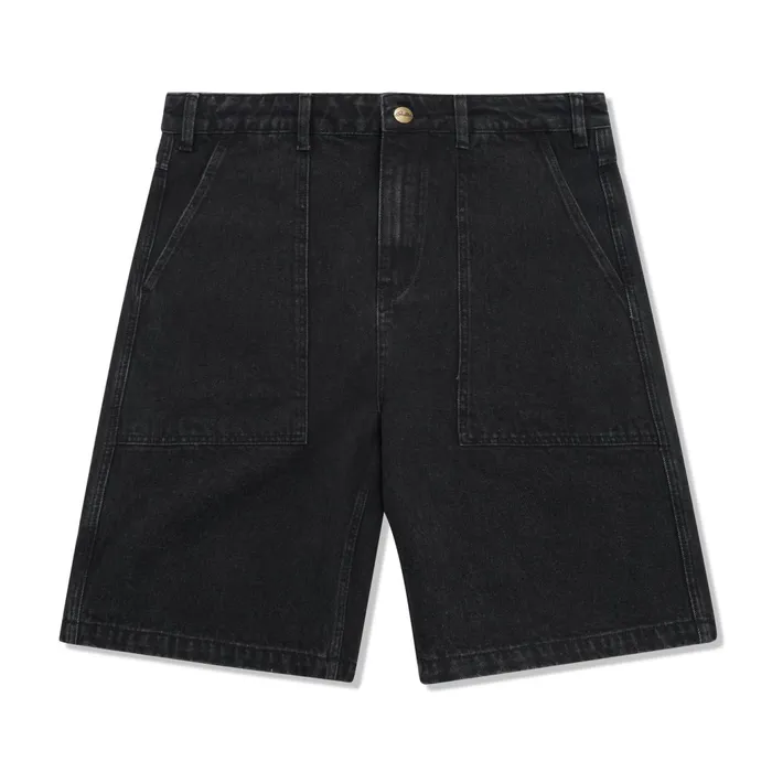 Butter Goods Shorts Men Patch Pocket Denim Shorts Washed Black