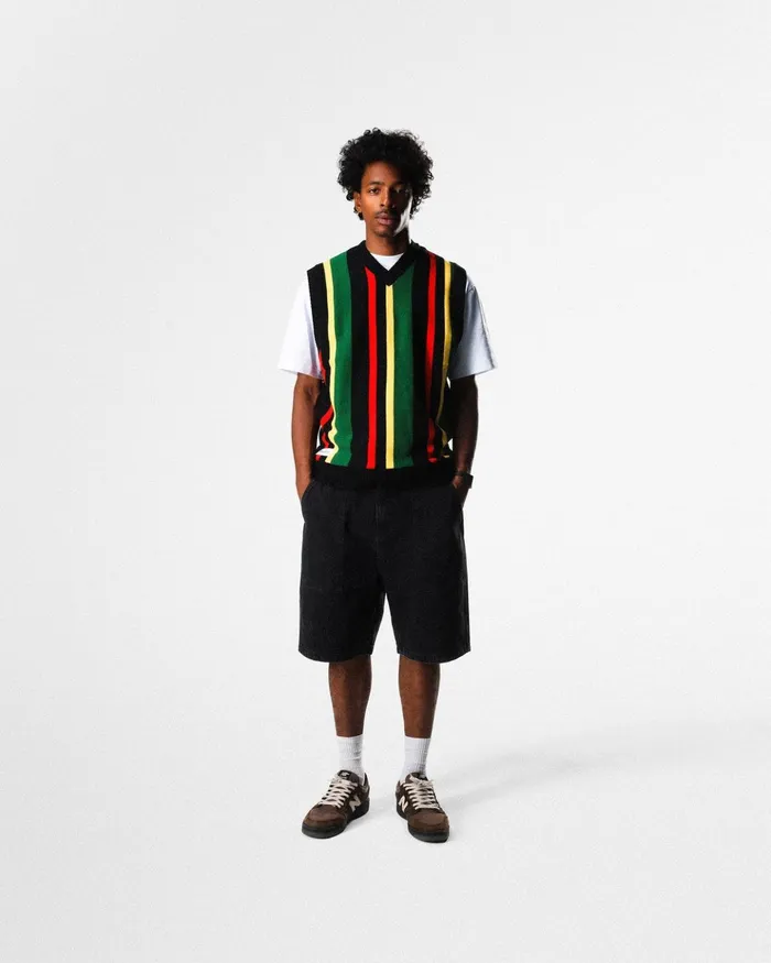 Butter Goods Shorts Men Patch Pocket Denim Shorts Washed Black