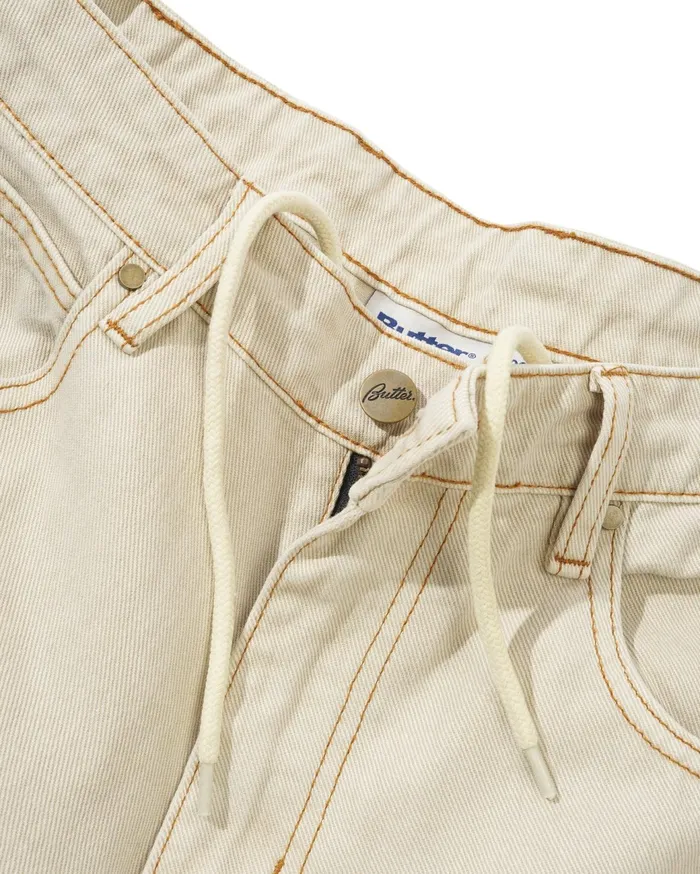 Butter Goods Shorts Men Weathergear Heavy Weight Denim Shorts Washed Khaki