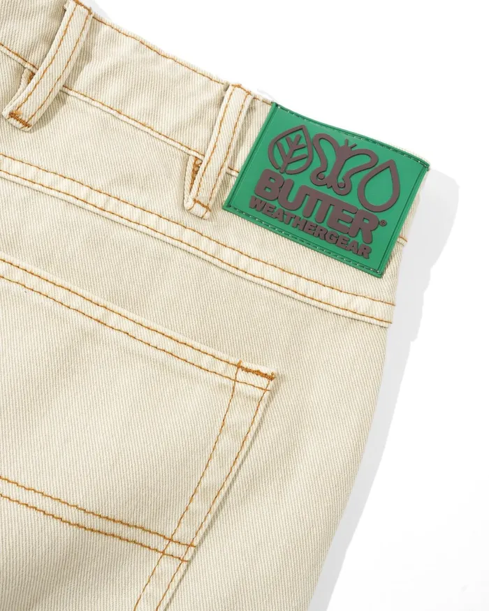 Butter Goods Shorts Men Weathergear Heavy Weight Denim Shorts Washed Khaki