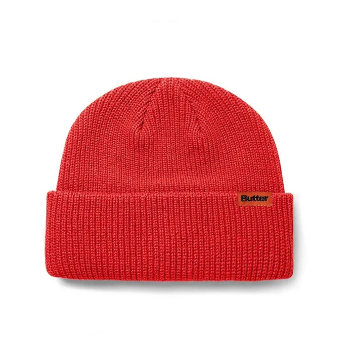 Butter Goods Tall Wharfie Beanie Red Men Beanies