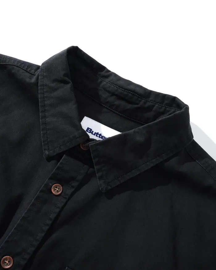Butter Goods Washed Pocket LS Shirt Black Men Shirts Butter Goods Washed Pocket LS Shirt Black Men Shirts