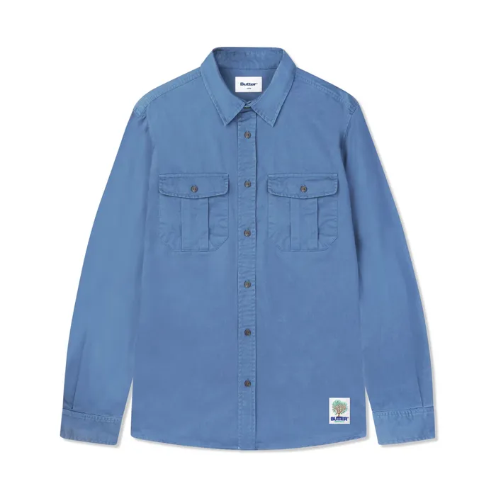 Butter Goods Washed Pocket LS Shirt Pacific Men Shirts