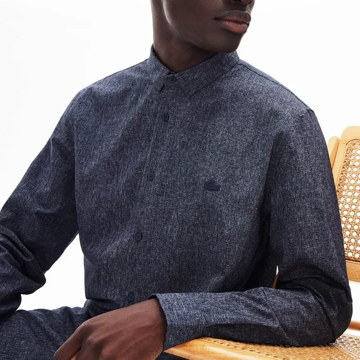Button Down Shirts Lacoste Mens Motion Thermoregulating Stretch Shirt Blue Shop Online