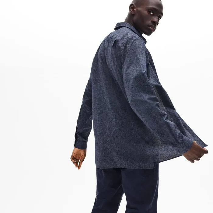 Button Down Shirts Lacoste Mens Motion Thermoregulating Stretch Shirt Blue Shop Online