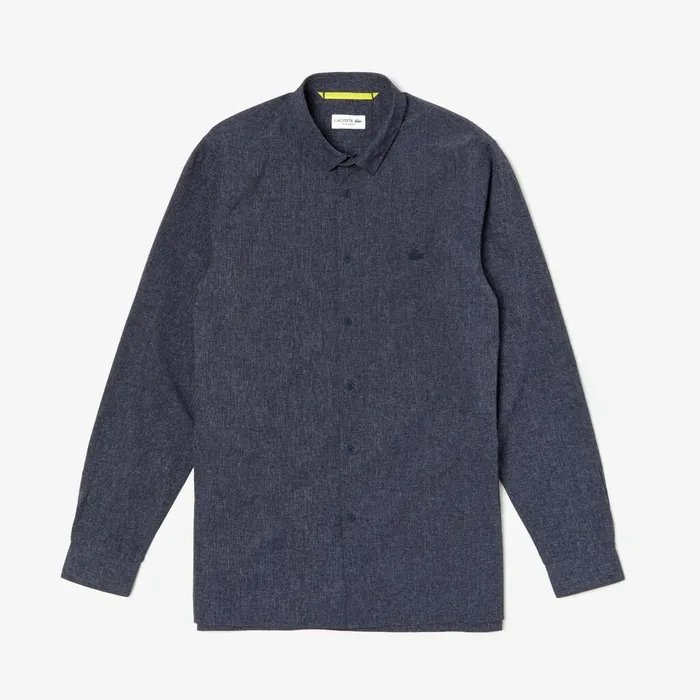 Button Down Shirts Lacoste Mens Motion Thermoregulating Stretch Shirt Blue Shop Online