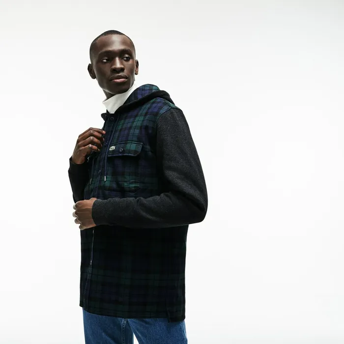 Button Down Shirts Lacoste Mens Regular Fit Hooded Check Cotton Flannel Shirt GreenWhite Cheap On Sale Button Down Shirts Lacoste Mens Regular Fit Hooded Check Cotton Flannel Shirt GreenWhite Cheap On Sale
