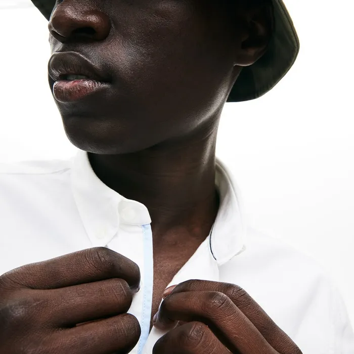 Button Down Shirts Lacoste Mens Regular Fit Oxford Cotton Shirt White Online