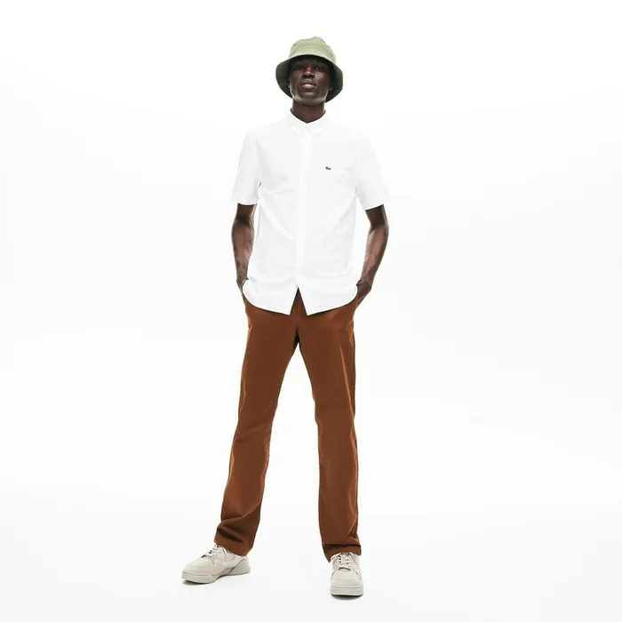 Button Down Shirts Lacoste Mens Regular Fit Oxford Cotton Shirt White Online