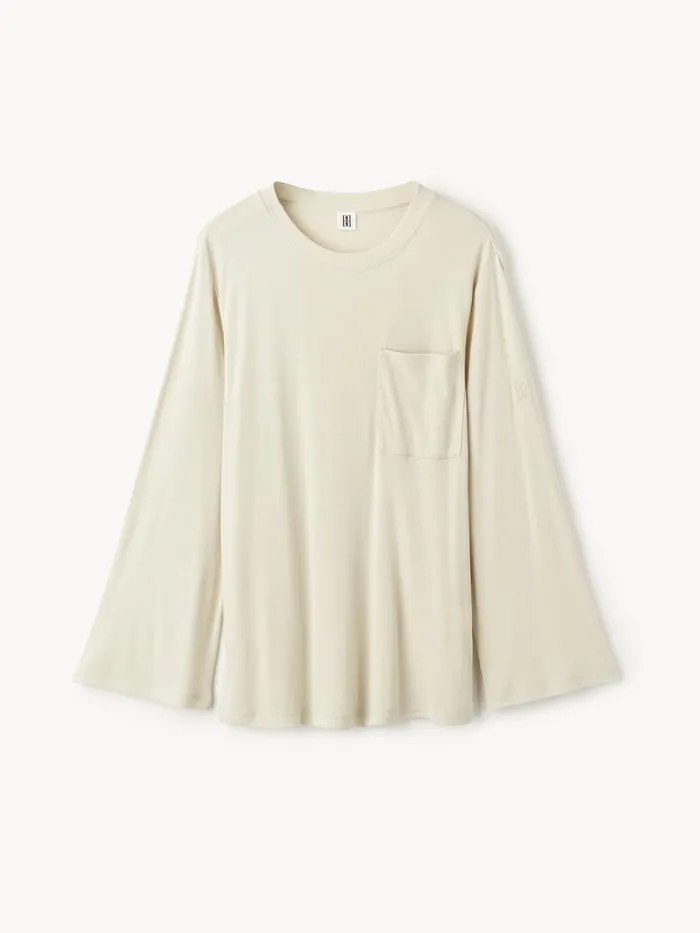 By Malene Birger Toppe Dame Fayeh Langrmet TShirt Oyster Gray