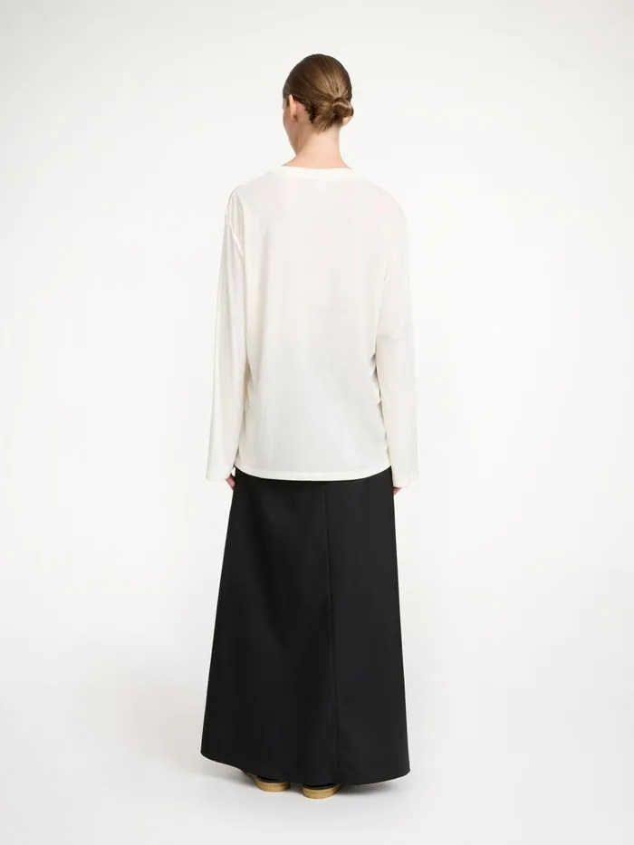 By Malene Birger Toppe Dame Fayeh Langrmet TShirt Soft White