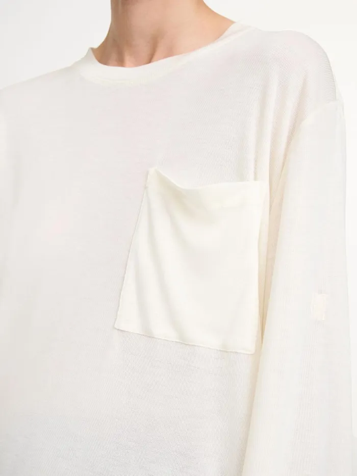 By Malene Birger Toppe Dame Fayeh Langrmet TShirt Soft White
