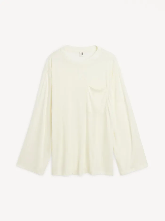 By Malene Birger Toppe Dame Fayeh Langrmet TShirt Soft White