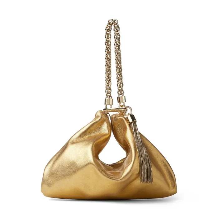 Callie Gold Metallic Leather Clutch Bag With Chain Strap Gold Women JIMMY CHOO Clutch Bags Callie Gold Metallic Leather Clutch Bag With Chain Strap Gold Women JIMMY CHOO Clutch Bags