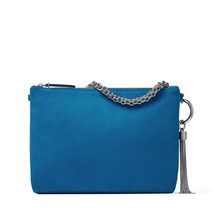 Callie Olympic Suede Clutch Bag With Chain Strap Olympic Women JIMMY CHOO Clutch Bags