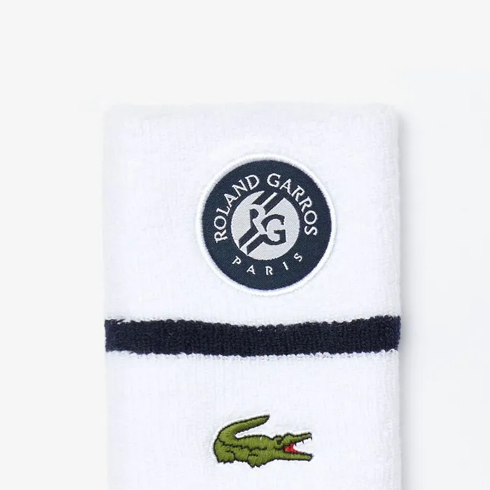 Caps and Hats Lacoste Mens SPORT Roland Garros Wristbands WhiteNavy BlueWhite Outlet Factory