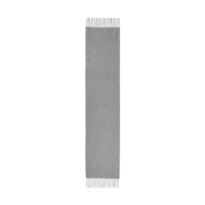 Charles Light Grey Recycled Cashmere Scarf With Jc Embroidery S230 Light Grey Men JIMMY CHOO Scarf