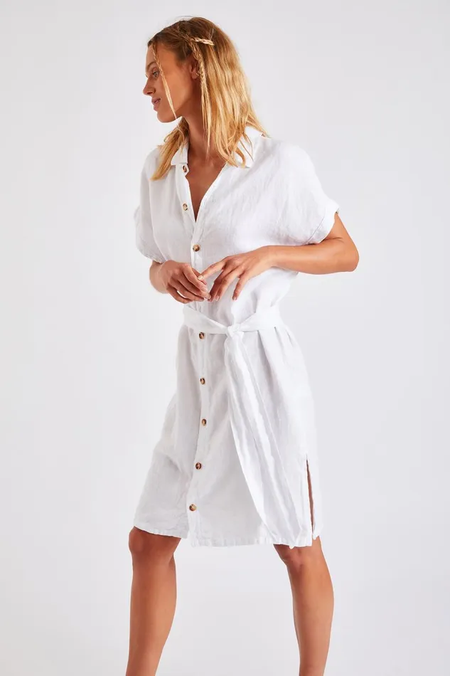 CHEMISE White 8211 PAULINA HAWSTON White Women Banana Moon Dresses