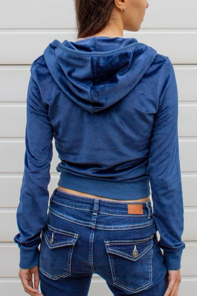 Chenille ZipUp Hoodie Women Subdued Hoodies and Sweats