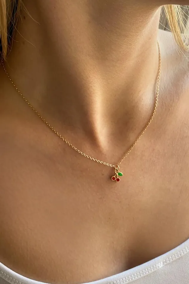 Cherry Necklace Women Subdued Accessories