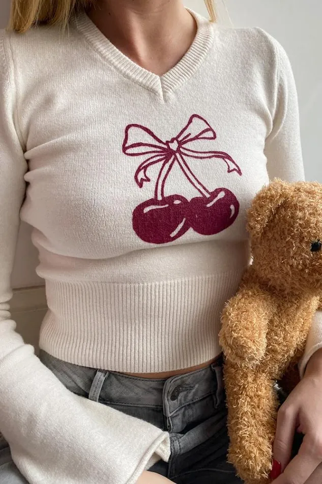 Cherry Sweater Women Subdued Sweaters