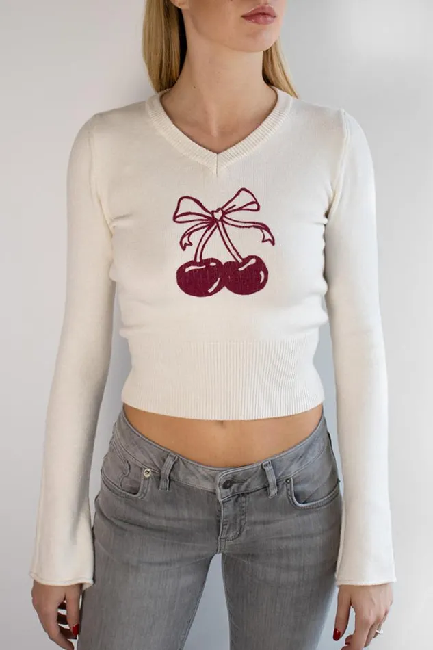 Cherry Sweater Women Subdued Sweaters