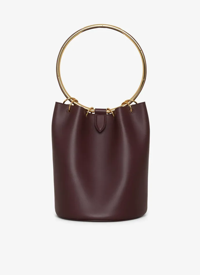 Chocolate RING LARGE BUCKET BAG IN CALFSKIN Women Alaa CrossBody Bags
