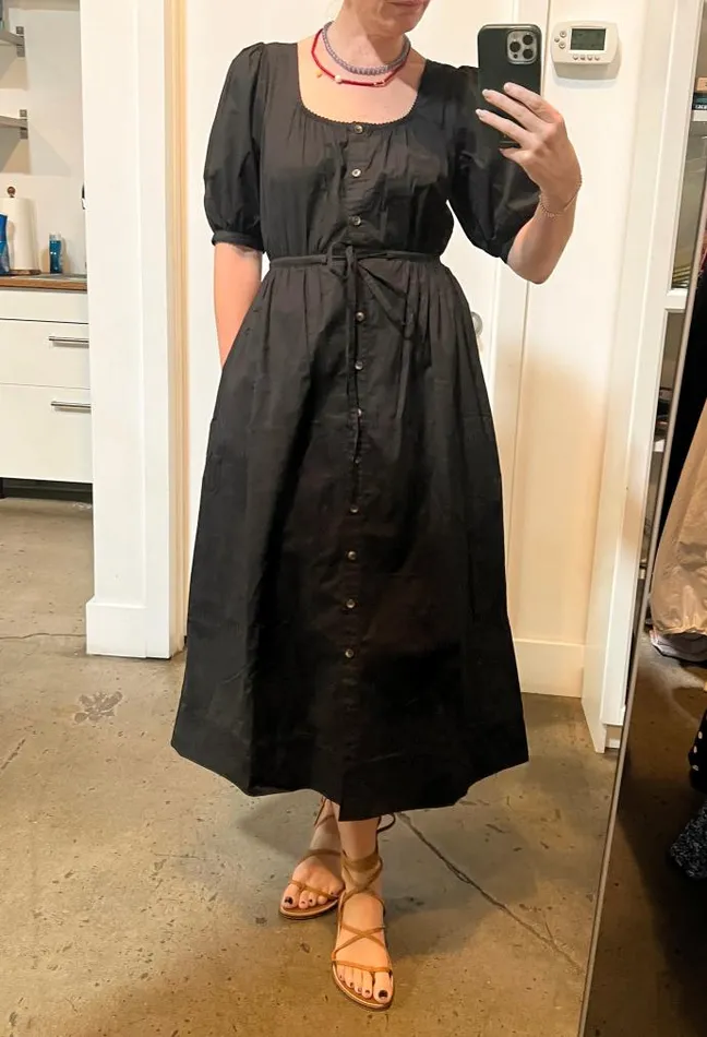 Ciao Lucia Albertine Black Cotton Dress Women Long Dresses