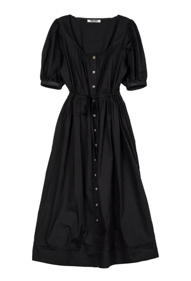 Ciao Lucia Albertine Black Cotton Dress Women Long Dresses