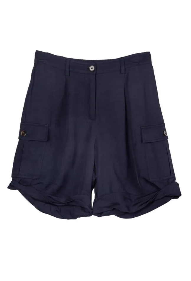 Ciao Lucia Ali Long Navy Cargo Short Women Shorts
