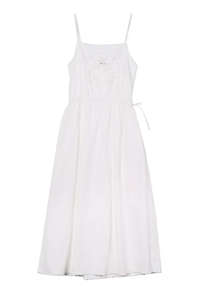 Ciao Lucia Celestine White Cotton Midi Dress Women Long Dresses
