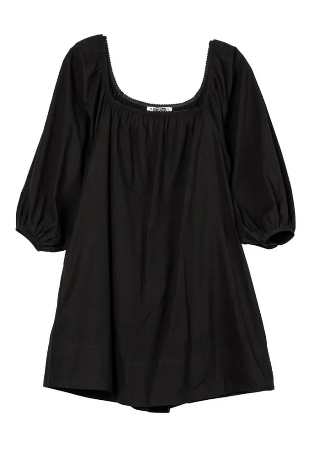 Ciao Lucia Dali Black Cotton Mini Dress Women Black Dresses