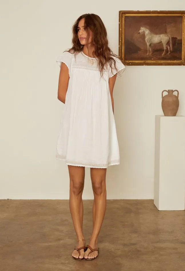 Ciao Lucia Joelle Cap Sleeved Cotton Mini Dress Women Mini Dresses