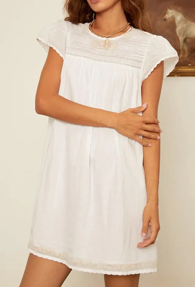 Ciao Lucia Joelle Cap Sleeved Cotton Mini Dress Women Mini Dresses
