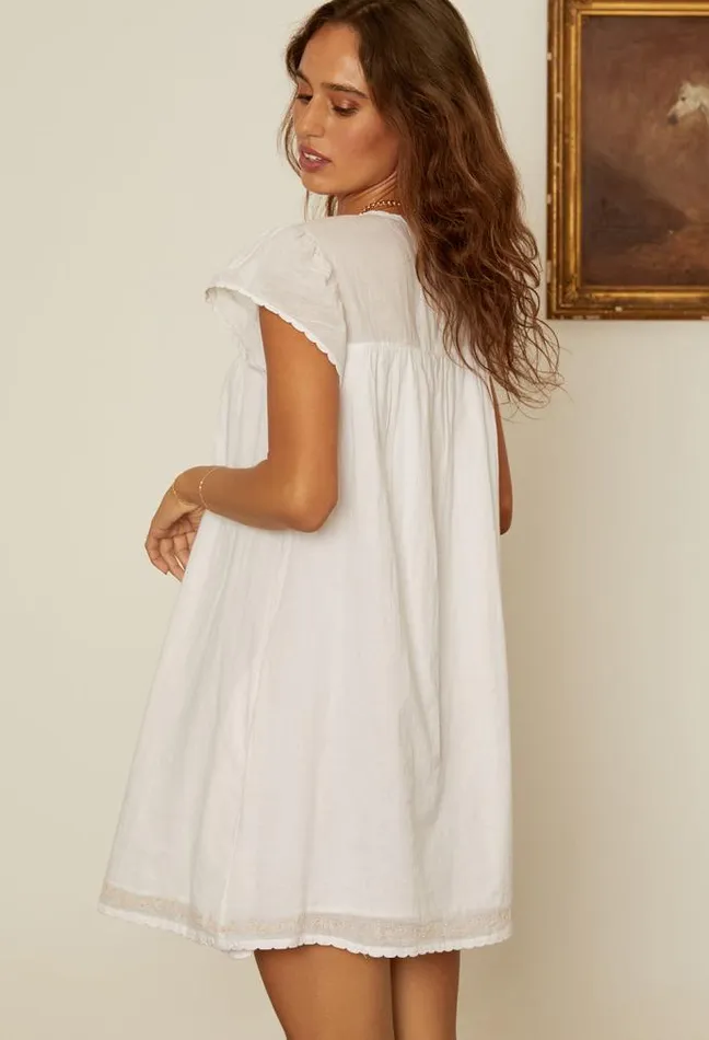 Ciao Lucia Joelle Cap Sleeved Cotton Mini Dress Women Mini Dresses