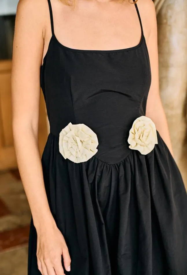 Ciao Lucia Neroni Dress Black Rosette Women Long Dresses