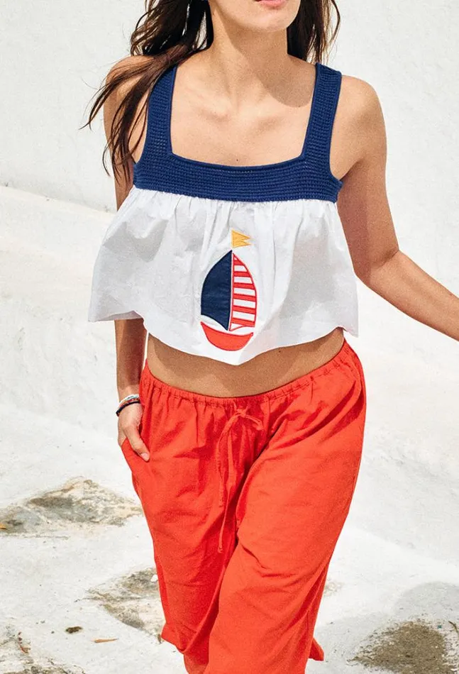 Ciao Lucia Online Bambi Top White Women Sleeveless Tops