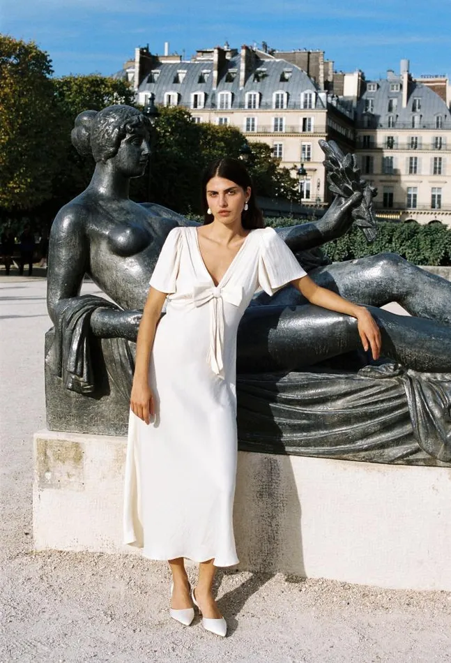 Ciao Lucia Online Brunello Dress Ivory Women Satin Dresses