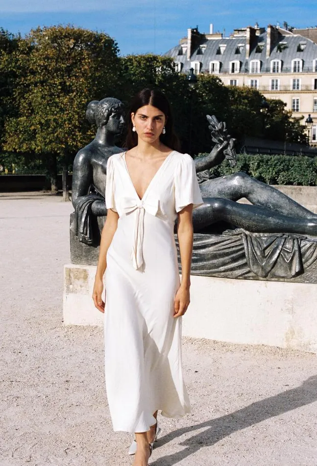 Ciao Lucia Online Brunello Dress Ivory Women Satin Dresses